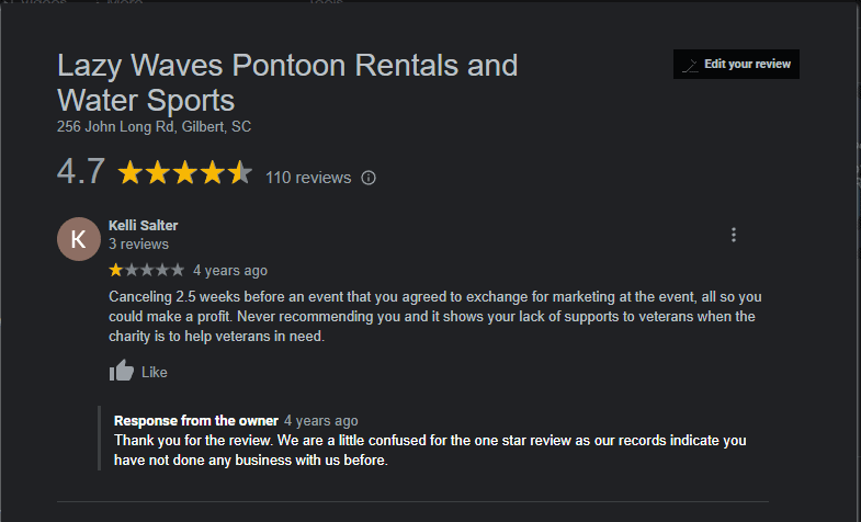 Bury the bad reviews with Excellent reviews because of your Excellent Service!