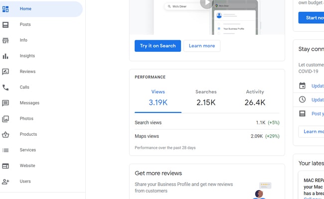 google-business-dashboard Google My Business dashboard