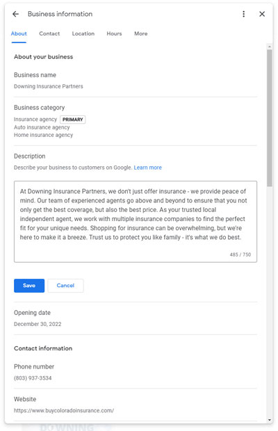 how-to-set-up-google-business-profile Downing Insurance Partners Google Business Profile