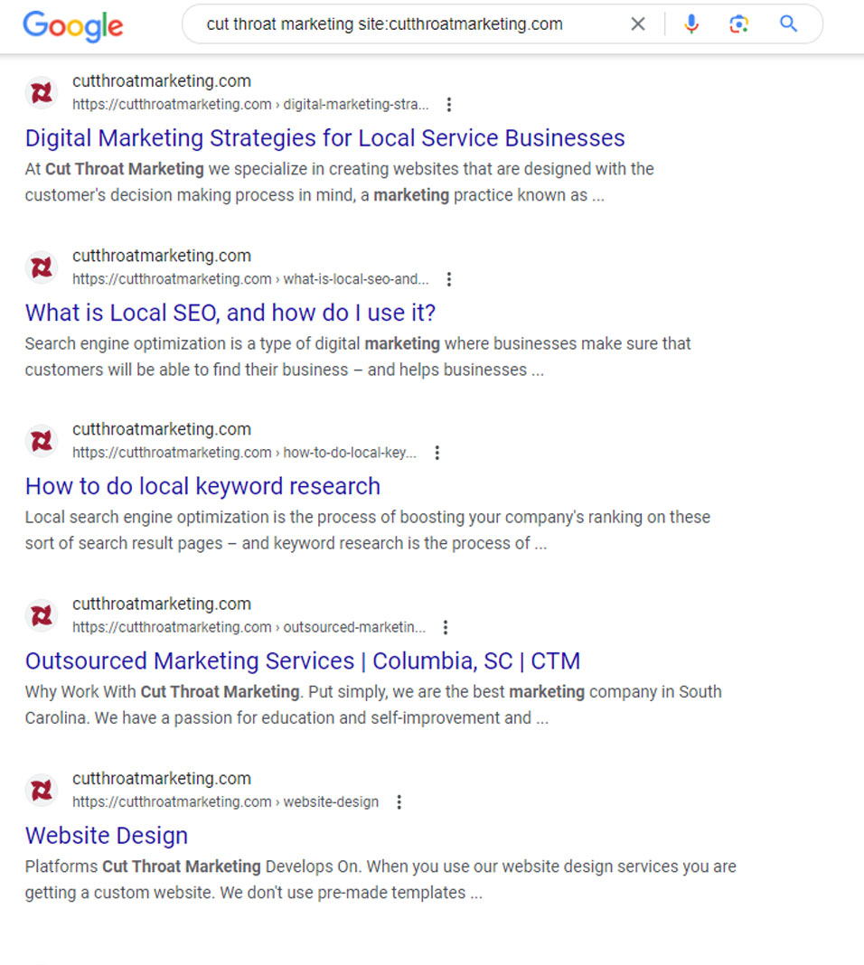 cut-throat-marketing-google-results-titles-metas Google search for "Plumber near me" showing results and the google map pack
