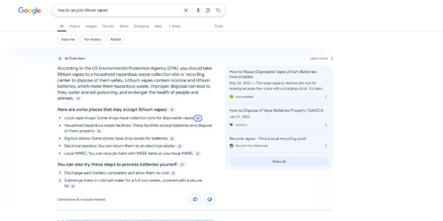 googles-ai-overviews-good-bad-search-generative-experiences a screenshot of a google search resulting in an AI Overview